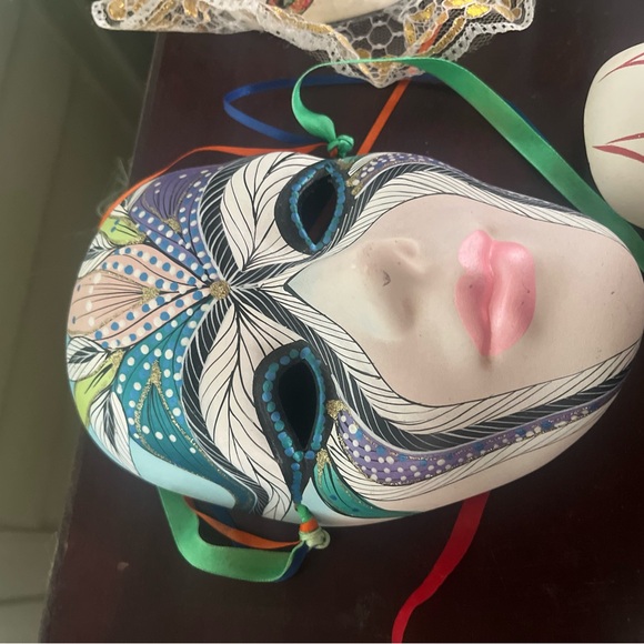 LOWSTART 🎭Lot of 10 Mardi Gras Masquerade Masks,  Ceramic Hand-Painted. 🎭 - Picture 8 of 13